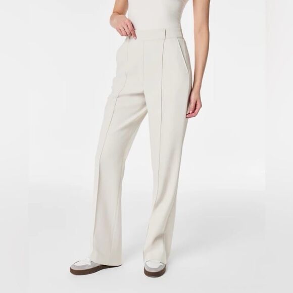 NWT Spanx Opacity Crepe Trouser Pants in Parchment Size XL Tall - Picture 1 of 10